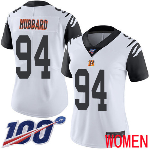 Cincinnati Bengals Limited White Women Sam Hubbard Jersey NFL Footballl #94 100th Season Rush Vapor Untouchable